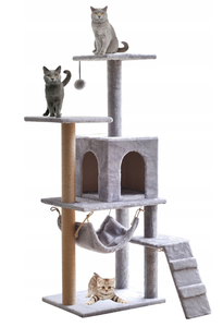 Marco de escalada de lujo personalizado para gatos, torre de árbol para gatos, juguete de gato de peluche sostenible con dientes de molienda y garras - Product Image 4