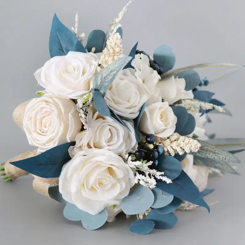 Simulazione fiore Nordic ins rose wedding bride holding ortensia peony rose bundle piccolo bouquet artificiale