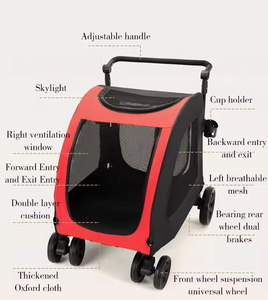 Bunnyhi STC002 büyük köpek arabası evcil hayvan taşıyıcı nefes katlanabilir köpek arabası sepeti Golden <span class=keywords><strong>Retriever</strong></span> evcil hayvan arabası köpek - Product Image 2