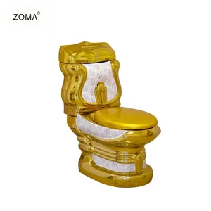 ห้องน้ำเซรามิกสองชิ้นสีทองเคลือบด้วยไฟฟ้าสำหรับห้องน้ำ
