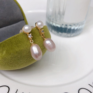 <span class=keywords><strong>Orecchini</strong></span> <span class=keywords><strong>di</strong></span> Lusso Placcati in Oro 18k con <span class=keywords><strong>Perle</strong></span> Naturali d'Acqua Dolce da 7-8mm - Product Image 6