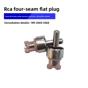 ZX Spot Supply RCA ปลั๊กแบบแบนสี่ช่องต่อ ขั้วต่อ <span class=keywords><strong>AV</strong></span> ชนิดความแข็งแรงสูง สีชมพู/สีเงิน อะแดปเตอร์เสียงแบบกลีบดอกไม้ ชนิดตัวผู้ - Product Image 1