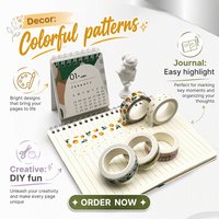 Lot de rubans washi en papier imprimé personnalisé pour scrapbooking DIY