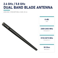 Antenne double bande 2,4 GHz 5,8 GHz 6 dBi 2400-2483 5725-5875 MHz avec connecteur SMA pour routeur, point d'accès, carte réseau