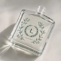 Autocollants de transfert UV DTF personnalisés, impression de logo botanique, film transparent sans fond, décalcomanie pour bouteille en verre, OEM, faible MOQ