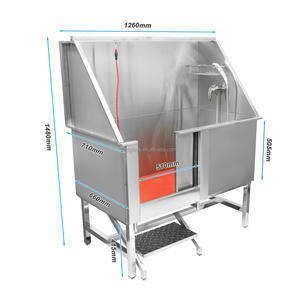 Station de bain pour chien, baignoire professionnelle en acier inoxydable pour toilettage canin avec rampe - Product Image 3