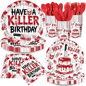 Set <span class=keywords><strong>di</strong></span> Stoviglie Monouso Ecologiche per Feste <span class=keywords><strong>di</strong></span> Halloween e <span class=keywords><strong>San</strong></span> <span class=keywords><strong>Valentino</strong></span>: Piatti, Tovaglioli e Bicchieri con Effetto <span class=keywords><strong>Sangue</strong></span> Schizzato - Product Image 1