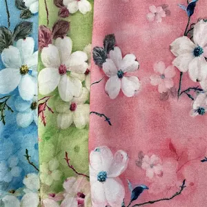 Nouvelle annonce Multi couleurs fleur impression lin mélange bio numérique imprimé rayonne coton tissu pour robe d'été