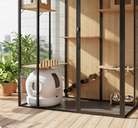 Villa moderne pour chat de grande taille, structure en bois, maison de luxe pour chat d'intérieur, meubles écologiques pour animaux de compagnie, pour usage familial