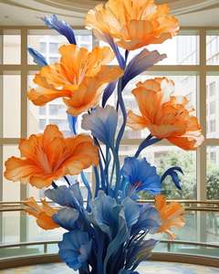 <span class=keywords><strong>L</strong></span>-068Giant <span class=keywords><strong>fleur</strong></span> <span class=keywords><strong>Iris</strong></span> support grand grand fleurs artificielles faites à la main décoration de fête de mariage - Product Image 2