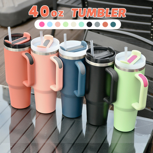 Travel Mug 40oz with Handle and Leakproof Lid Stainless Steel Insulated <b>Cup</b> <b>for</b> Hot Coffee <b>Tea</b> Smoothies and Cold Beverages - Product Image 2