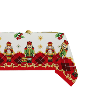 Kerst Notenkraker Bedrukt Decoratief Tafelkleed Perzik Huid Fluwelen Licht Geweven Voor Lange Restauranttafels - Product Image 1