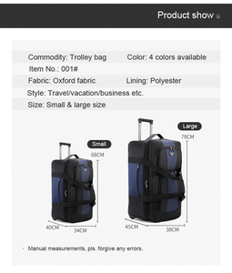 Unisex New Multifunctional 2-<b>Wheel</b> Durable Travel Trolley Luggage Bag <b>Backpack</b> Rucksack Compressible Shoulder Straps - Product Image 4