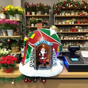 Adorno de resina de Casa de elfo LED de color personalizable, decoración de mesa hecha a mano para vacaciones de Navidad, suministro de <span class=keywords><strong>regalo</strong></span> de calidad - Product Image 5