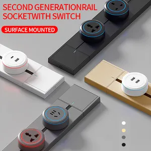 FIKO New Second Generation Power Guide Kitchen Household Track Inspection Track Socket Multifunctional UK with Switch