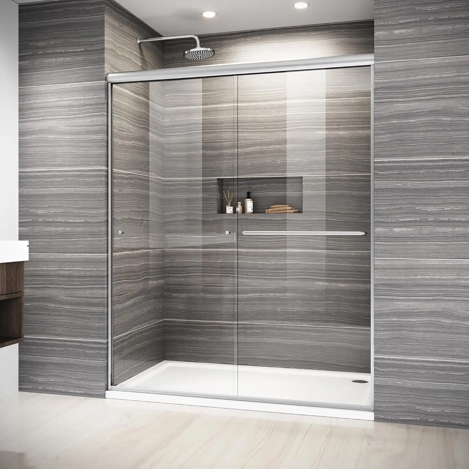 Cửa trượt phòng tắm vòi sen cabin cho phòng tắm Bảng điều chỉnh Tempered Glass màn hình Vàng cửa tắm