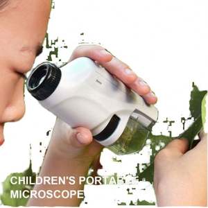 Mini Microscopio de Bolsillo 60-120x, Kit de Laboratorio Portátil con Luz LED, Funciona con Batería, Herramienta Científica para Niños de 5 a 7 Años, Metal y ABS - Product Image 1