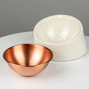 Bol pour animaux de compagnie en mélamine solide, durable, antidérapant, confortable, moderne, taille L, incliné, réduit la fatigue du cou, améliore la digestion - Product Image 3