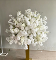 Boule de fleurs artificielles en soie de haute qualité, centre de table luxueux, sphère de roses décorative pour la décoration de table de mariage ou de fête