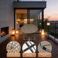 Chaise pliante en corde tressée Ropecube, style nordique, chaise de loisirs pliable pour l'intérieur et l'extérieur, balcon, patio