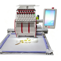 Machine à broder compacte de qualité supérieure avec 12 aiguilles, machine à broder informatisée pour les ateliers de confection