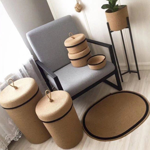 2024 New Design Set of <strong>10</strong> <strong>Storage</strong> <strong>Basket</strong> Large and Small Cotton Rope <strong>Basket</strong> with Lid Woven Cotton Rope Mat Seagrass <strong>Basket</strong> - Product Image 3