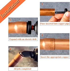 Kit de Reparación de <span class=keywords><strong>Aire</strong></span> <span class=keywords><strong>Acondicionado</strong></span>, Expansor de Tubos, Herramienta de Abocardado y Flarado para Tuberías de Cobre de <span class=keywords><strong>Aire</strong></span> <span class=keywords><strong>Acondicionado</strong></span> con Vástago Hexagonal para <span class=keywords><strong>Taladro</strong></span> Eléctrico - Product Image 5