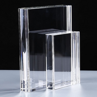 Cubes en cristal vierges gravés au laser 3D avec logo personnalisé, écologiques, minimalistes et de haute qualité, pour cadeaux d'affaires