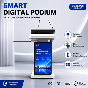 Système audio intégré, <span class=keywords><strong>pupitre</strong></span> multimédia avec microphone, <span class=keywords><strong>pupitre</strong></span> numérique intelligent avec écran tactile pour auditorium, église, discours - Product Image 1