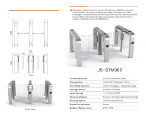 Premium Speed Gate Access Control Turnstile Automatic Swing Barrier with Brushless Motor for Hotel Office Entrance - Product Image 4