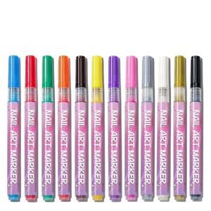 Ensemble de stylos pour nail art en plastique coloré DIY avec plaque à ongles, dessin au trait, pointillage, peinture acrylique, stylo <span class=keywords><strong>liner</strong></span> et colle - Product Image 6