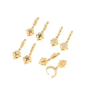 Pendientes colgantes finos de acero inoxidable chapados en oro, juego de 12 piezas para mujer, accesorios de joyería - Product Image 2