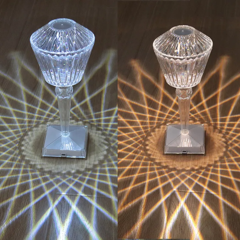 Acrílico Cristal Table Lamp Nórdico Moderno Limpar Abajur Recarregável Desk Night Lamps spot it For Living Room Bedside Decor