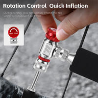 WEST BIKING Aluminum Alloy CO2 Tire Inflator Portable Bike CO2 Inflator Head Presta Schrader Valve for MTB Road Bike Accessories