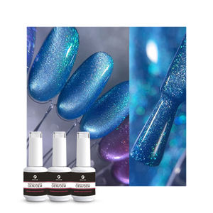 Gel magnétique effet œil de chat Aurora Velvet sans HEMA, TPO, HPMA et TMPTA, couleurs bleues haute chromie - Product Image 1