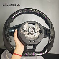 Volant flottant violet en fibre de carbone forgé adapté pour Volkswagen MK7 MK8 GTI VW Polo Golf 5 6 7.5 6R R CC Gte