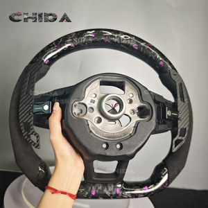 Volante de flor flotante púrpura de fibra de carbono forjado adecuado para Volkswagens MK7 MK8 GTI VW Polo <span class=keywords><strong>Golf</strong></span> 5 6 7,5 6R R CC <span class=keywords><strong>Gte</strong></span> - Product Image 6