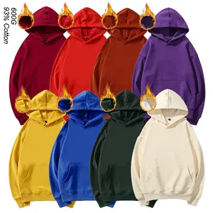 600G Morandi Colour Thick Fleece Pullover Hoodies Pull-Over Hoodie Style With Fleece Thick Hoodie With Shoulder Down