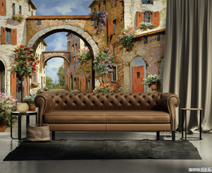 Murales Murali con <span class=keywords><strong>Cervo</strong></span> della Giungla Misteriosa, Decorazione <span class=keywords><strong>da</strong></span> <span class=keywords><strong>Parete</strong></span> per Soggiorno, Arte Murale di Lusso, Stile Pittura a Olio Verde, Nuovo Design Carta <span class=keywords><strong>da</strong></span> Parati 3D - Product Image 2