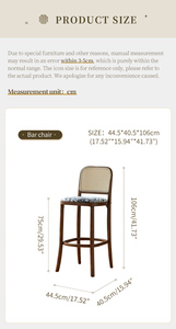 <span class=keywords><strong>Tabouret</strong></span> <span class=keywords><strong>de</strong></span> <span class=keywords><strong>bar</strong></span> en <span class=keywords><strong>bois</strong></span> massif <span class=keywords><strong>de</strong></span> style fermier avec dossier en rotin <span class=keywords><strong>et</strong></span> siège rembourré pour <span class=keywords><strong>bar</strong></span> russe <span class=keywords><strong>et</strong></span> cuisine - Product Image 6