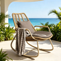 Fauteuil à bascule d'extérieur au style simple et décontracté, adapté aux structures en alliage d'aluminium pour l'extérieur, telles que les terrasses, les balcons, etc.
