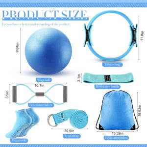 CZFIT Better Portable Yoga Pilates Kit Home <b>Workouts</b> with Yoga Ball Figure Resistance <b>Band</b> & Accessories Pilates Ring - Product Image 2