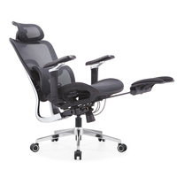 Chaise de bureau ergonomique moderne à dossier haut et confortable avec repose-pieds entièrement réglable en maille, garantie 5 ans