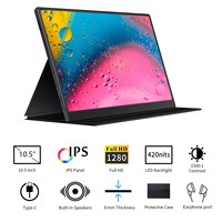 Monitor Portátil de 10.5 Pulgadas FHD 1920x1280, Pantalla IPS 100% Adobe RGB, Solución de Cable Dual Tipo-C para Juegos en Laptop y Teléfono