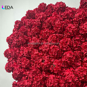 ซุ้มดอกไฮเดรนเยียสีแดงรูปหัวใจทำมือ LEDA ฉากหลังงานแต่งงานกลางแจ้งแบบนุ่มนวลสำหรับขอแต่งงาน วันวาเลนไทน์ ดอกไม้ประดิษฐ์ - Product Image 5