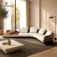 Canapé d'angle en cuir véritable en forme de L, 3 places, sectionnel incurvé, éponge écologique, luxe italien matelassé pour grand salon