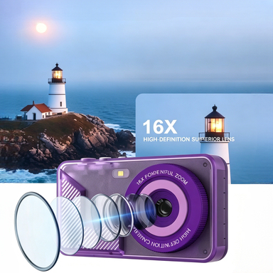 Digital CCD Camera 48MP 4K Video 2.8 Inch Screen 16X Zoom Portable Retro Mini Digital Camera With Flash 1200Mah