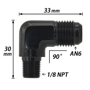 ユニバーサルアルミニウムAN6 6AN <span class=keywords><strong>AN</strong></span> -6 ~ 1/8 NPT 1/4 NPT90度オスオイルホースフィッティングアダプター - Product Image 5