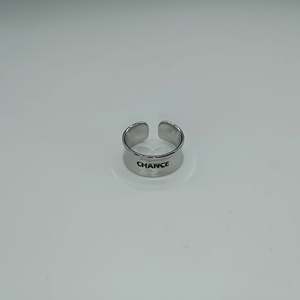 Fashion <b>Ring</b> 316L Stainless Steel PVD Gold Plating Chance Engraved Adjustable Band For Women Men - Product Image 1