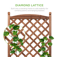 Jardinière légère en bois avec kit treillis, ensemble de jardin surélevé, pots de plantes, support de fleurs suspendu, lit de fleurs, décoration intérieure et extérieure